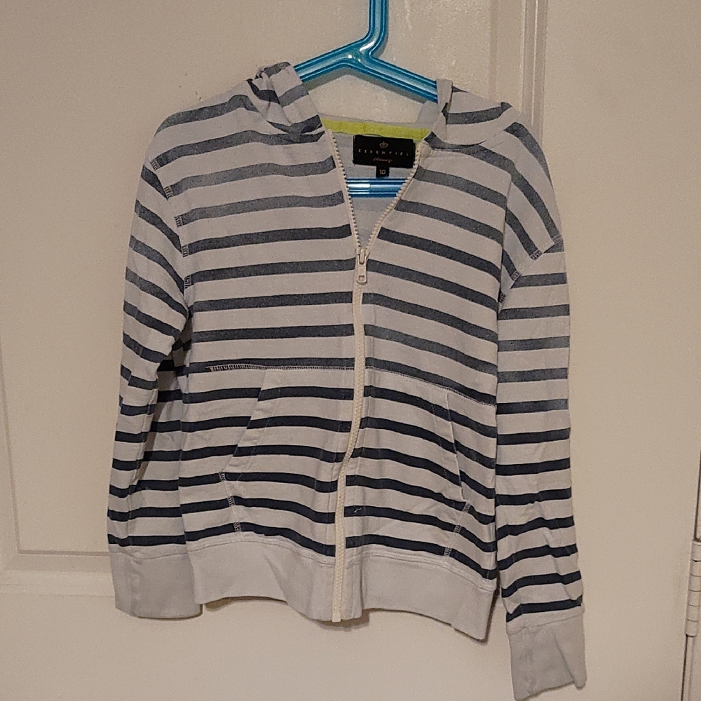 Essentiel Antwerp Striped Zip-Up Hoodie